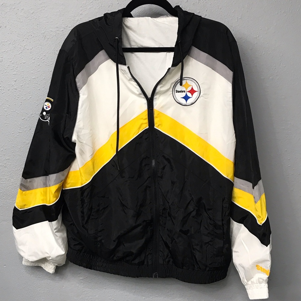NFL Steelers Black and Yellow Windbreaker Jacket